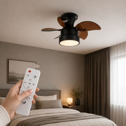 Globo - LED dimbare plafondventilator LED/22W/230V 3000/4500/6000K bruin + afstandsbediening
