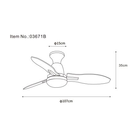 Globo - LED dimbare plafondventilator LED/22W/230V 3000/4500/6000K + afstandsbediening