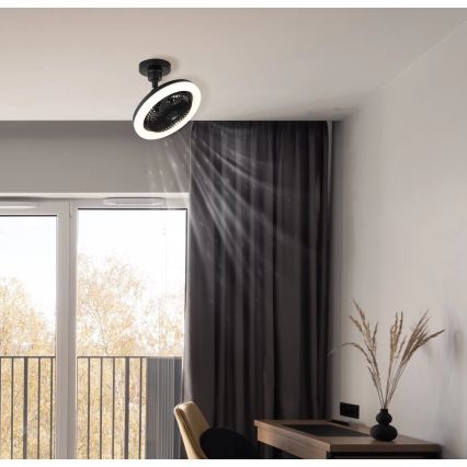Globo - Dimbare LED-plafondventilator LED/20W/230V 3000-6500K zwart + afstandsbediening