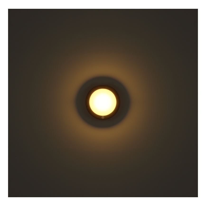 Globo - LED Oplaadbaar aanraken wandlamp LED/1,2W/3,7V diameter 15 cm 1800 mAh zwart