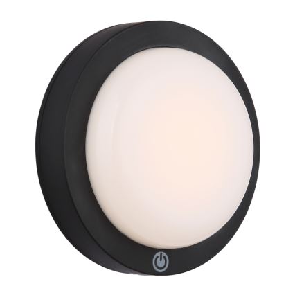 Globo - LED Oplaadbaar aanraken wandlamp LED/1,2W/3,7V diameter 15 cm 1800 mAh zwart