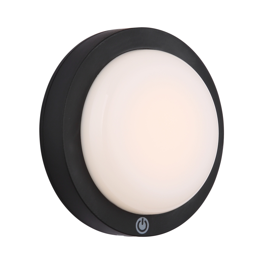 Globo - LED Oplaadbaar aanraken wandlamp LED/1,2W/3,7V diameter 15 cm 1800 mAh zwart