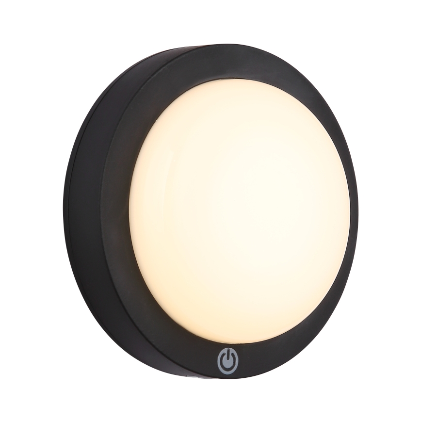 Globo - LED Oplaadbaar aanraken wandlamp LED/1,2W/3,7V diameter 15 cm 1800 mAh zwart