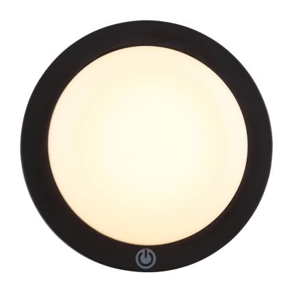 Globo - LED Oplaadbaar aanraken wandlamp LED/1,2W/3,7V diameter 15 cm 1800 mAh zwart