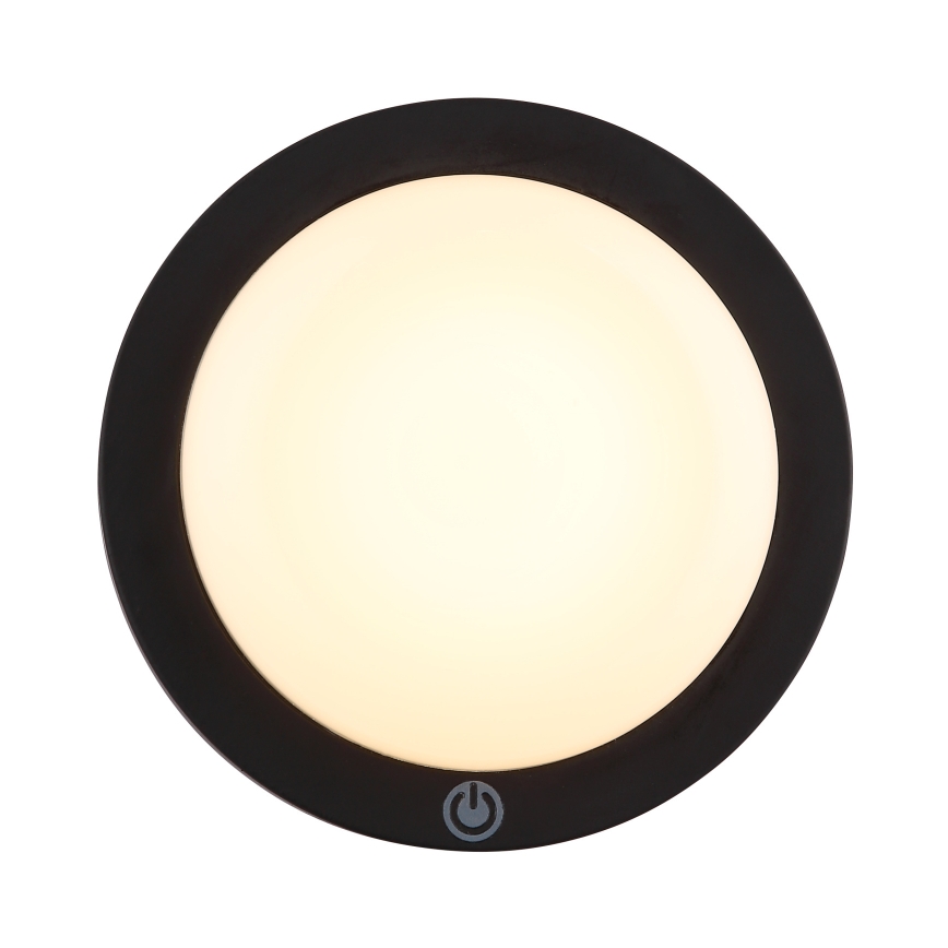 Globo - LED Oplaadbaar aanraken wandlamp LED/1,2W/3,7V diameter 15 cm 1800 mAh zwart