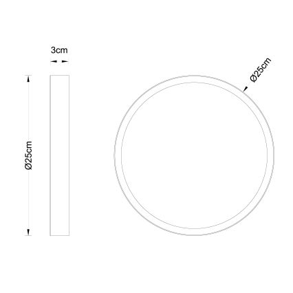 Globo - LED Plafondlamp LED/15W/230V diameter 25 cm