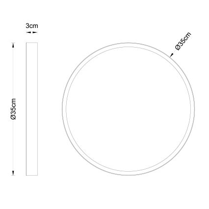 Globo - LED Plafondlamp LED/22W/230V diameter 35 cm