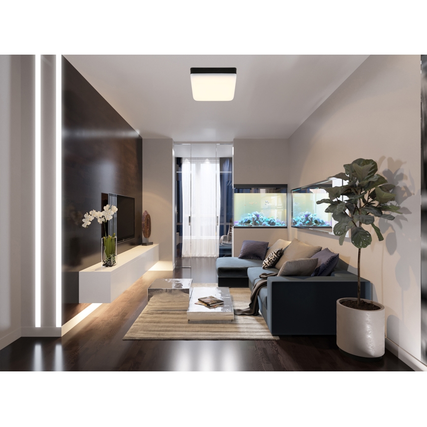Globo - LED Plafondlamp LED/8W/230V 4000K 12x12 cm zwart