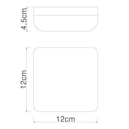 Globo - LED Plafondlamp LED/8W/230V 4000K 12x12 cm zwart