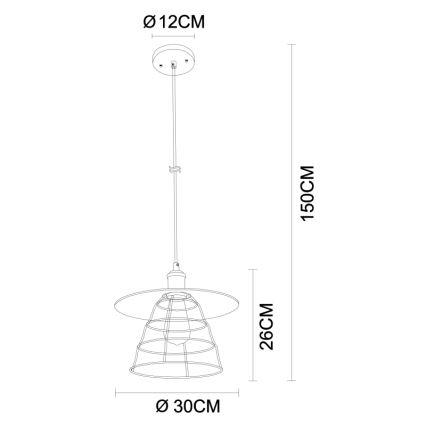 Globo - Hanglamp aan een koord 1xE27/60W/230V