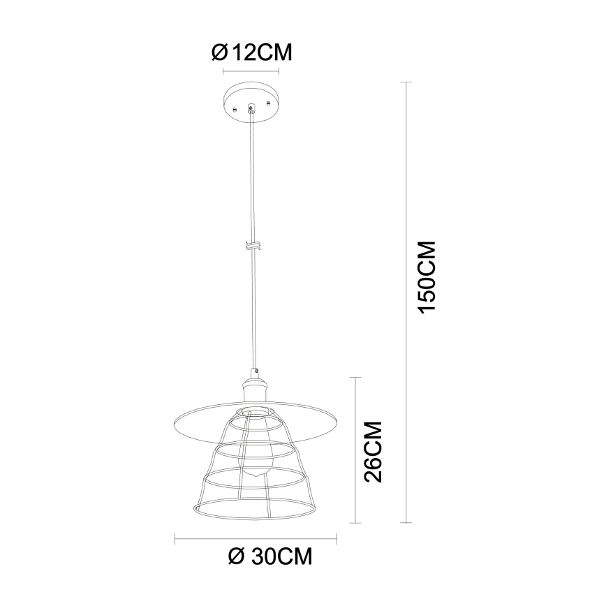 Globo - Hanglamp aan een koord 1xE27/60W/230V