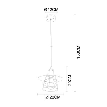 Globo - Hanglamp aan een koord 1xE27/60W/230V