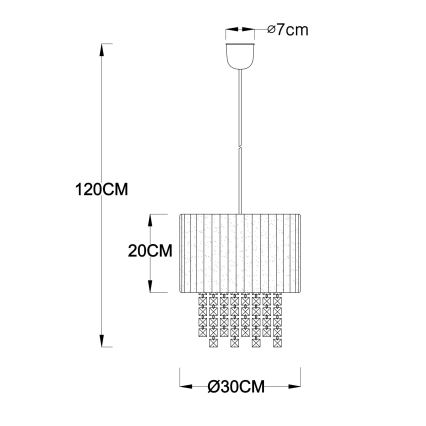 GLOBO 15098 - Hanglamp PYRA 1xE27/60W/230V