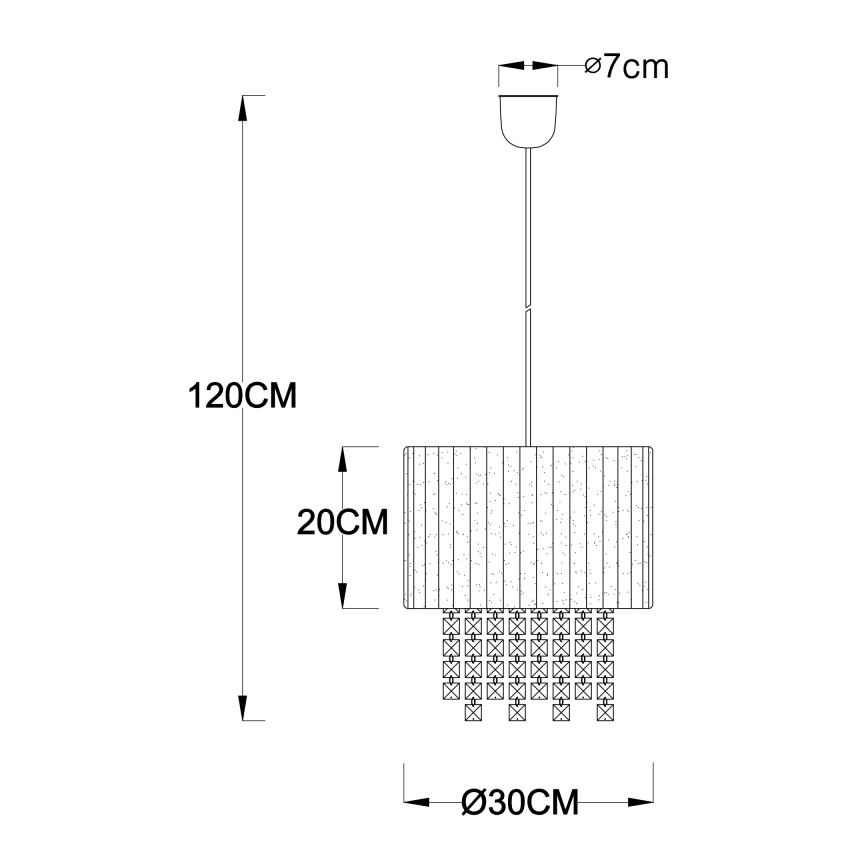 Globo 15099 - Hanglamp aan koord PYRA 1xE27/60W/230V