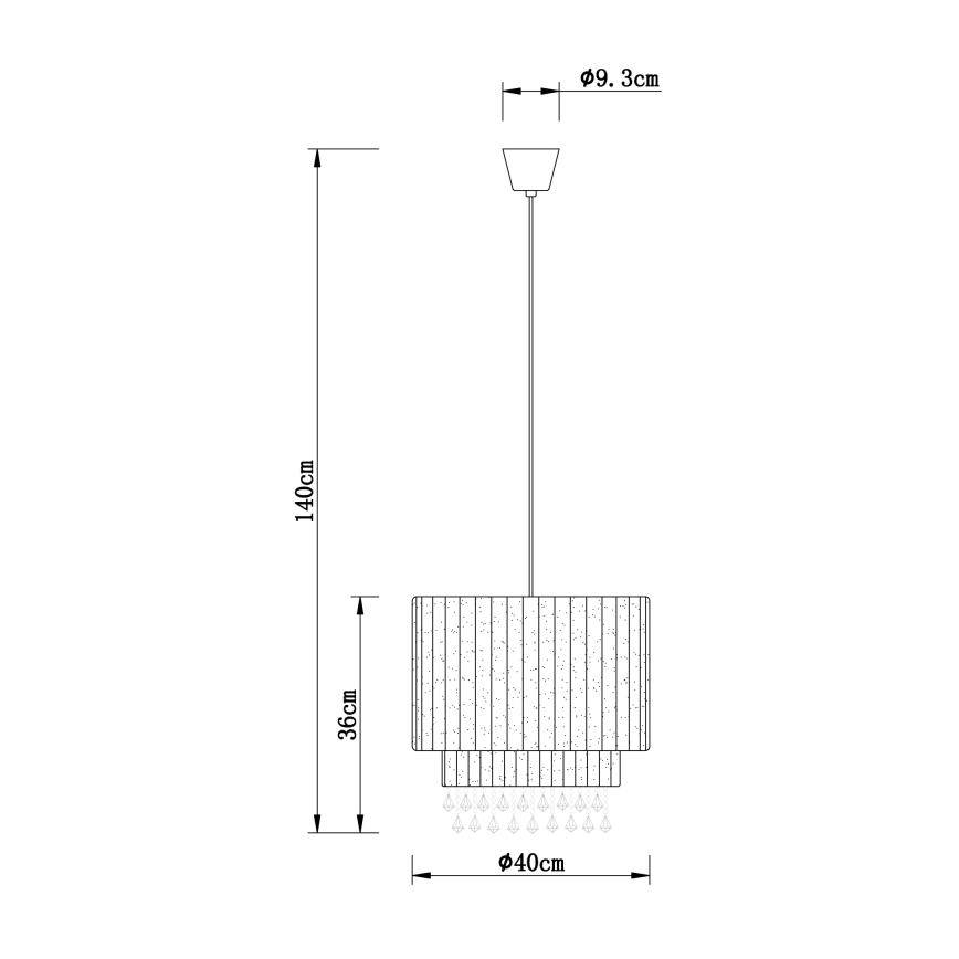 Globo 15099N - Hanglamp aan koord PYRA 1xE27/60W/230V