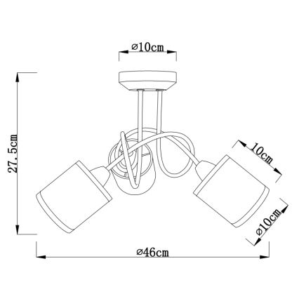 Globo 15185-3D - Plafondlamp PACO 3xE14/25W/230V