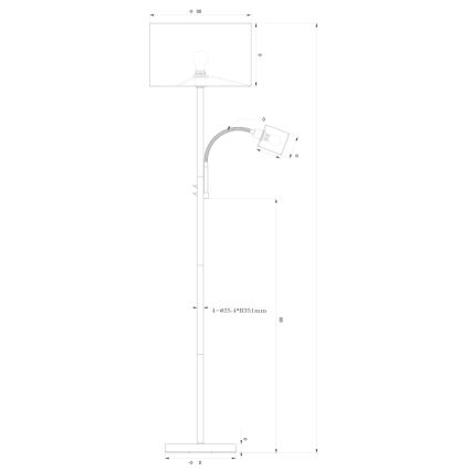 Globo - Vloerlamp 1x E27 / 40W / 230V + 1x E14 / 25W