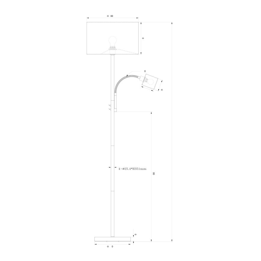 Globo - Vloerlamp 1x E27 / 40W / 230V + 1x E14 / 25W