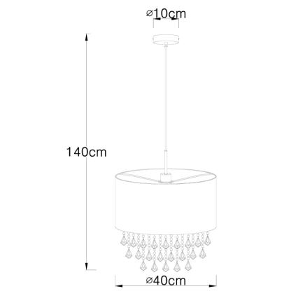 Globo - Hanglamp aan een koord 1xE27/60W/230V