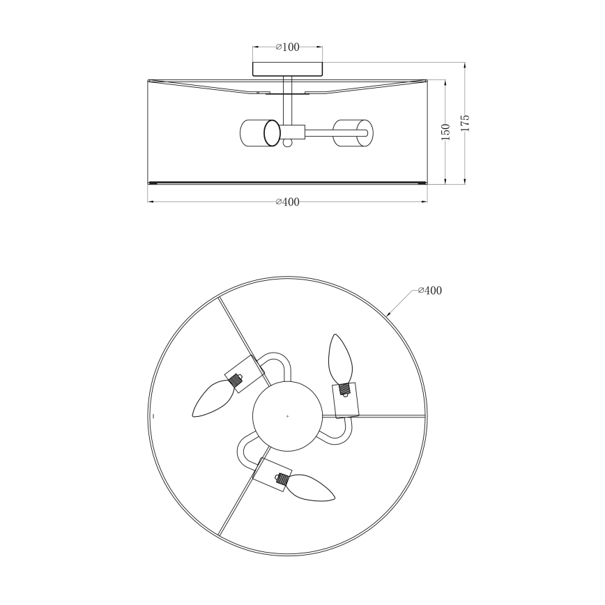 Globo - Plafondlamp 3x E14 / 40W / 230V