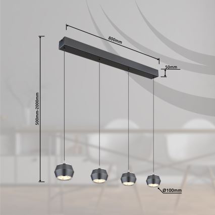 Globo - LED Hanglamp aan een koord 4xLED/6W/230V