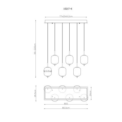 Globo - LED Hanglamp aan een koord 6xLED/6,7W/230V