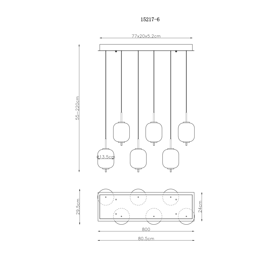 Globo - LED Hanglamp aan een koord 6xLED/6,7W/230V