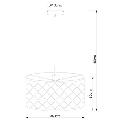 Globo - Hanglamp aan koord 1xE27/60W/230V