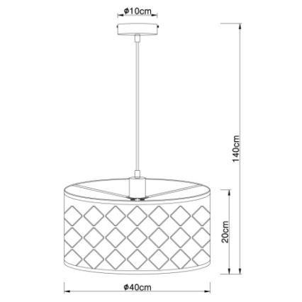 Globo 15329H - Hanglamp aan koord HARALD 1xE27/60W/230V