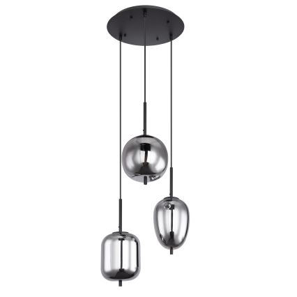 Globo 15345-3 - Hanglamp aan koord BLACKY 3xE14/40W/230V