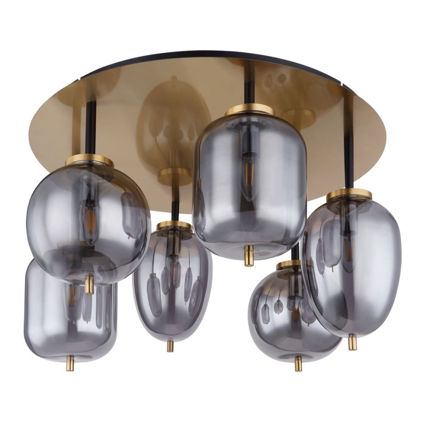 Globo - Plafondlamp 6xE14/40W/230V messing
