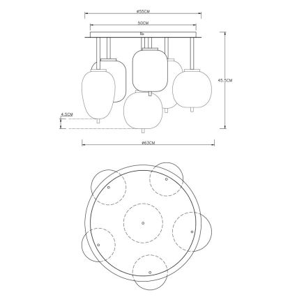 Globo - Plafondlamp 6xE14/40W/230V messing