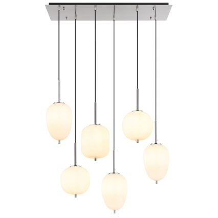 Globo - Hanglamp aan een koord 6xE14/40W/230V glanzend chroom