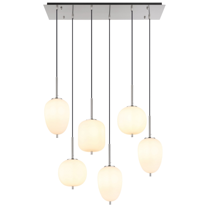 Globo - Hanglamp aan een koord 6xE14/40W/230V glanzend chroom