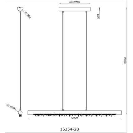 Globo 15354-20 - Dimbare LED-hanglamp FELICITAS met kabel LED/25W/230V beige