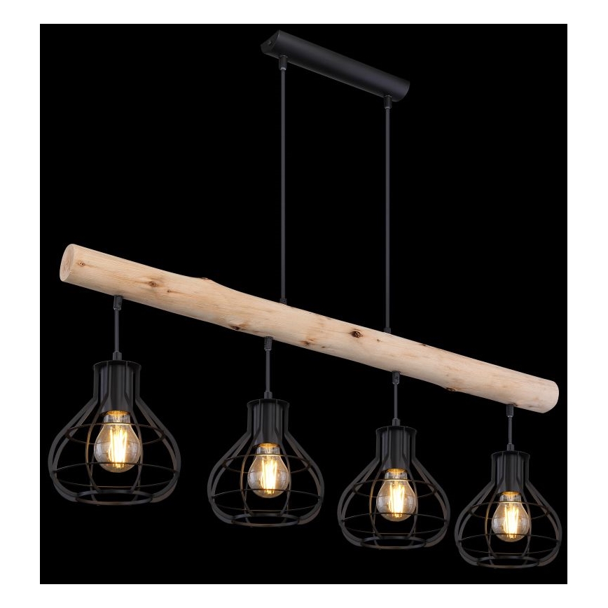 Globo 15388-4H - Hanglamp aan koord CLASTRA 4xE27/60W/230V