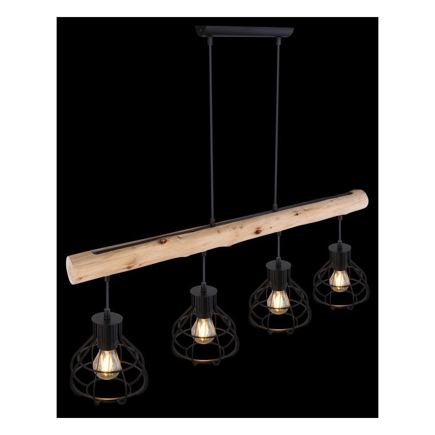 Globo 15388-4H - Hanglamp aan koord CLASTRA 4xE27/60W/230V