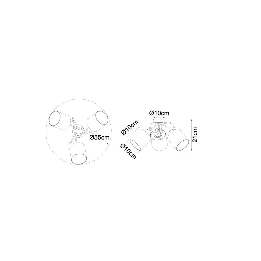 Globo - Aan plafond gevestigde hanglamp 3xE14/25W/230V