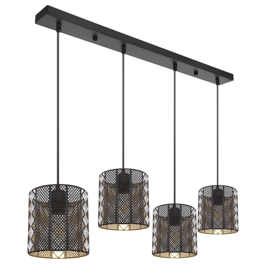 Globo - Hanglamp aan een koord 4xE27/60W/230V goud/zwart
