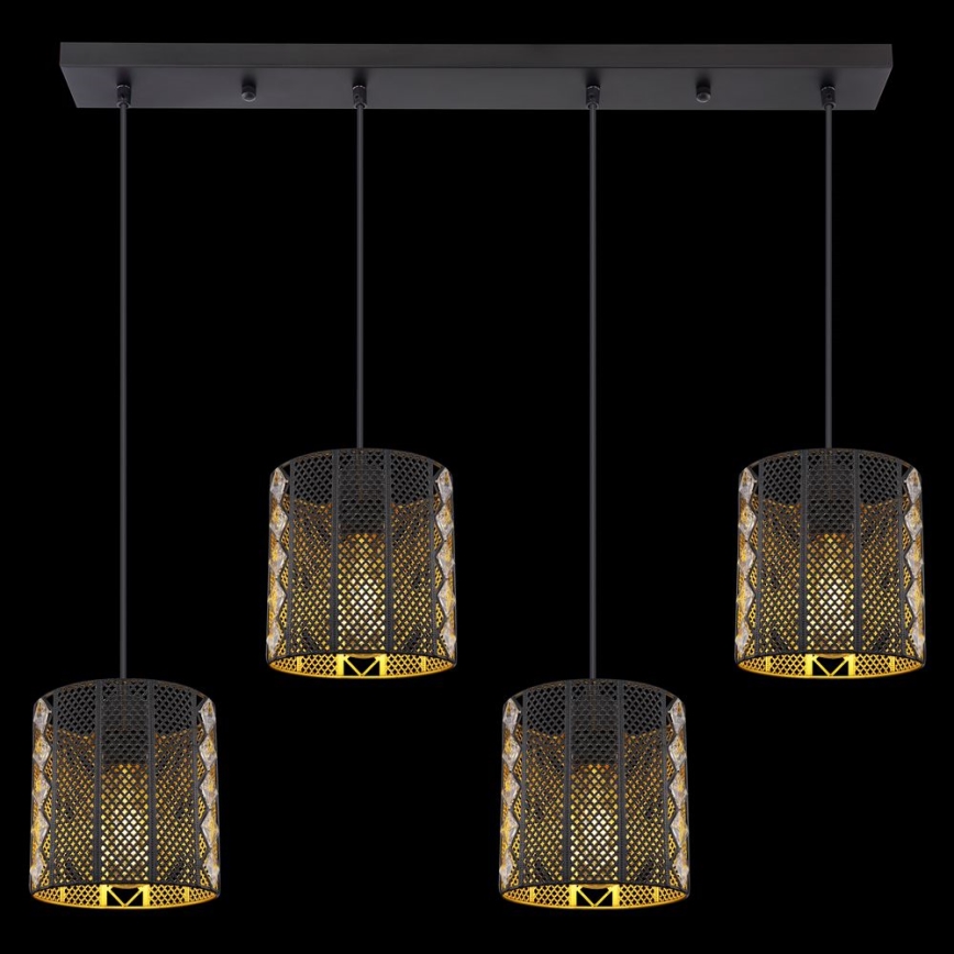 Globo - Hanglamp aan een koord 4xE27/60W/230V goud/zwart