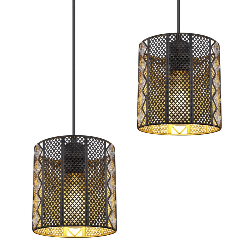 Globo - Hanglamp aan een koord 4xE27/60W/230V goud/zwart
