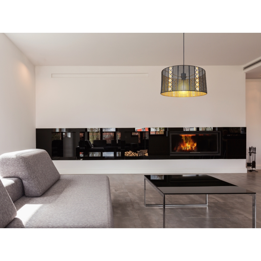 Globo - Hanglamp aan kabel 1xE27/60W/230V goud/zwart