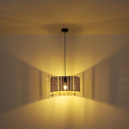 Globo - Hanglamp aan kabel 1xE27/60W/230V goud/zwart