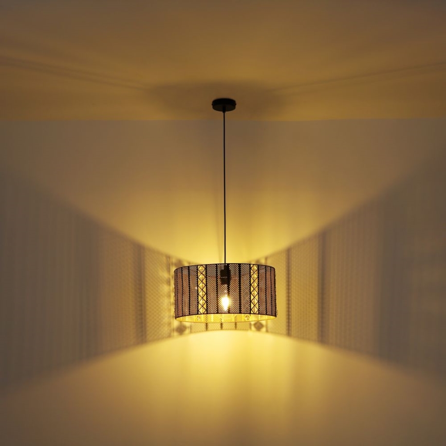 Globo - Hanglamp aan kabel 1xE27/60W/230V goud/zwart