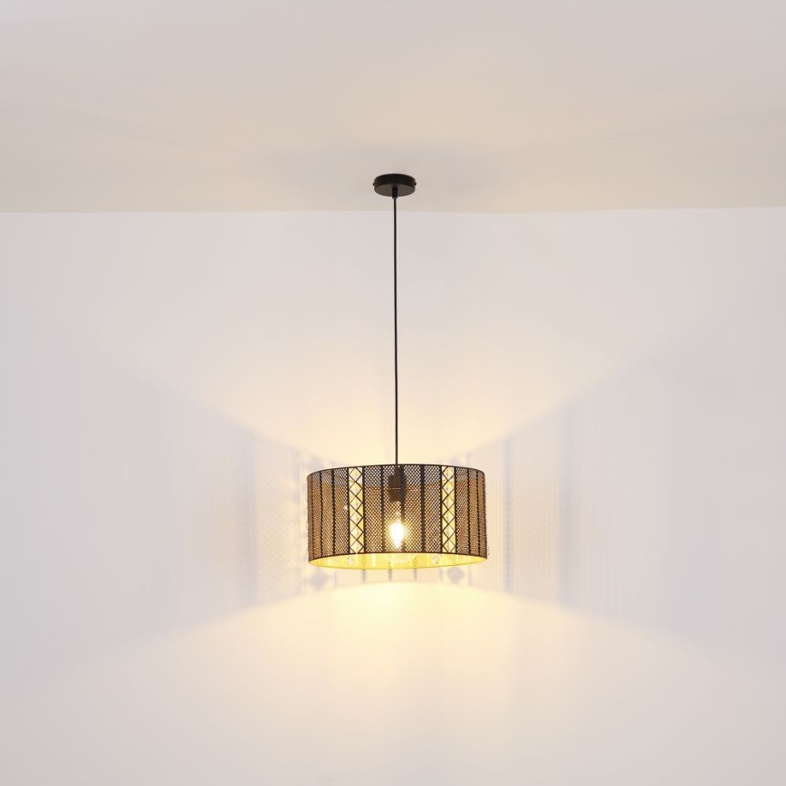 Globo - Hanglamp aan kabel 1xE27/60W/230V goud/zwart