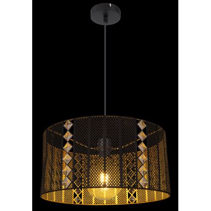 Globo - Hanglamp aan een koord 1xE27/60W/230V goud/zwart