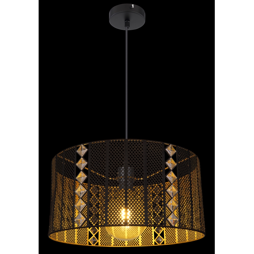 Globo - Hanglamp aan een koord 1xE27/60W/230V goud/zwart