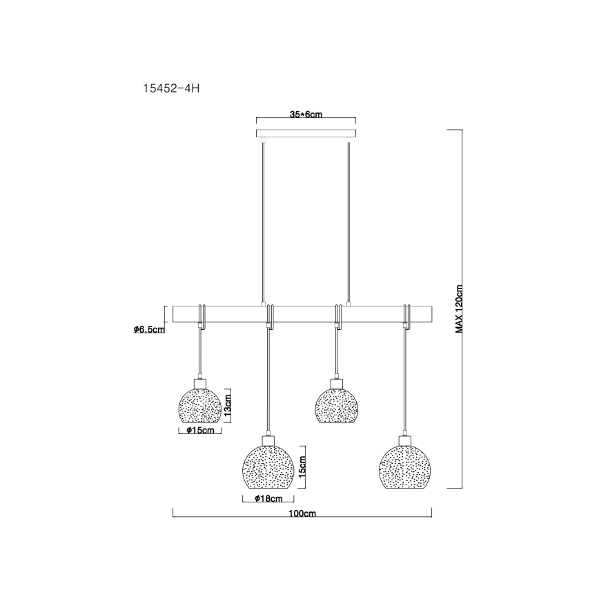 Globo - Hanglamp aan koord 4xE27/40W/230V