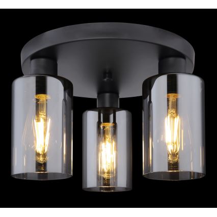 Globo - Plafondlamp 3xE27/60W/230V zwart