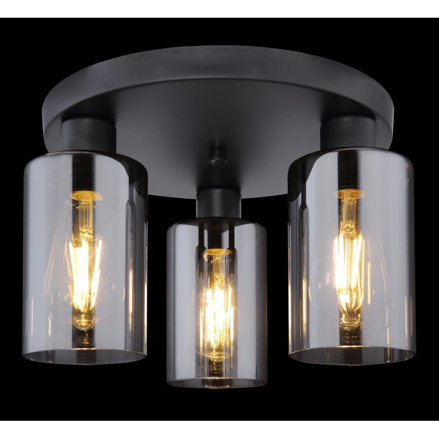 Globo - Plafondlamp 3xE27/60W/230V zwart